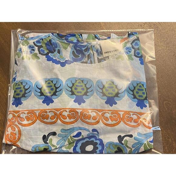 Industry Republic Women's Long Sleeve Crop Top with Blue Floral Print - Picture 8 of 10